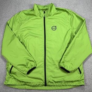 Volvo Jacket Men's 2XL Green Mesh Lined Windbreaker Nylon Automotive Y2K